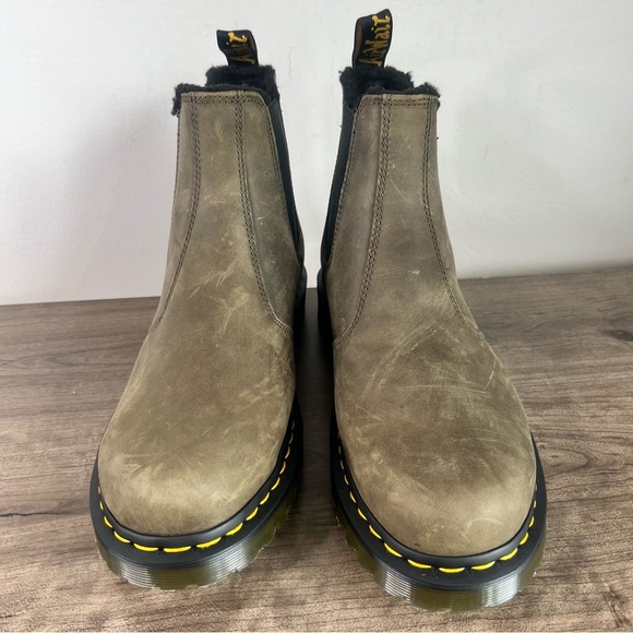 Dr. Martens 2976 Fleece Lined Olive Unisex Chelsea Boot Size 11 or 12 SKU#241009 - Picture 2 of 11